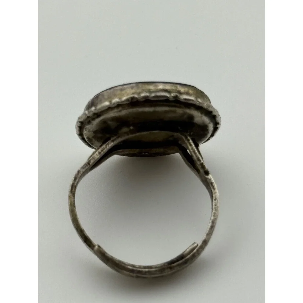 Vintage Silver Tone Butterfly Wing Adjustable Ring AS IS‎